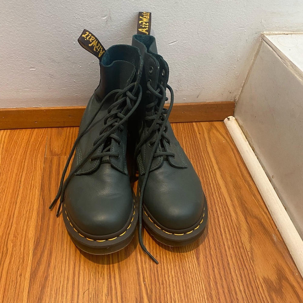 Dr. Martens Forest Green Soft Leather Boots